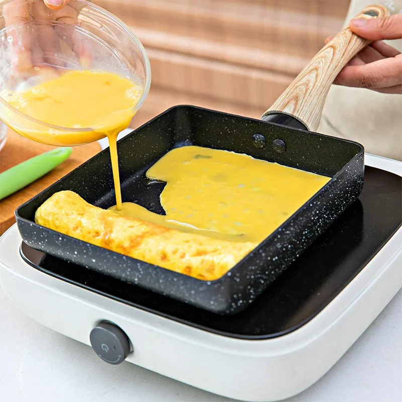 1pc Japanese Omelette Pan, Ceramic Non Stick Frying Pan, 3