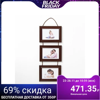 

Photo frame for 3 photos 10x15 cm hanging (720) mahogany metallic 4021153