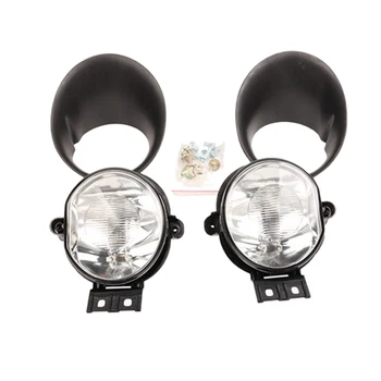 

DHBH-Front Bumper Fog Light Assembly, 1 Set Of Fog Light and Fog Light Trim Cover for Dodge Ram Pickup Truck Accessories