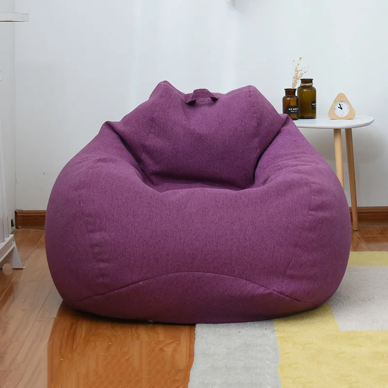 2pcs Lino Sofá Pouf Cover Bean Bags Bolsas De 2pcs Lino Sofá Pouf Cover Bean Bags Bolsas De