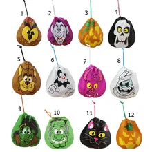 Новые сумки для конфет на Хэллоуин, украшения для Хэллоуина, сумка для трюка или лечения, тыква, Череп, кошка, Детские Портативные подарочные сумки