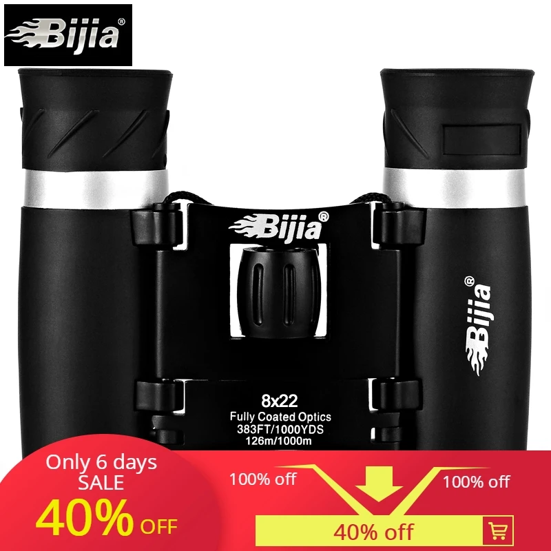 

BIJIA 8x22 High Quality HD Lightweight telescope Outdoor Portable Binocular jumelles Folding Compact Binoculars For Hunting