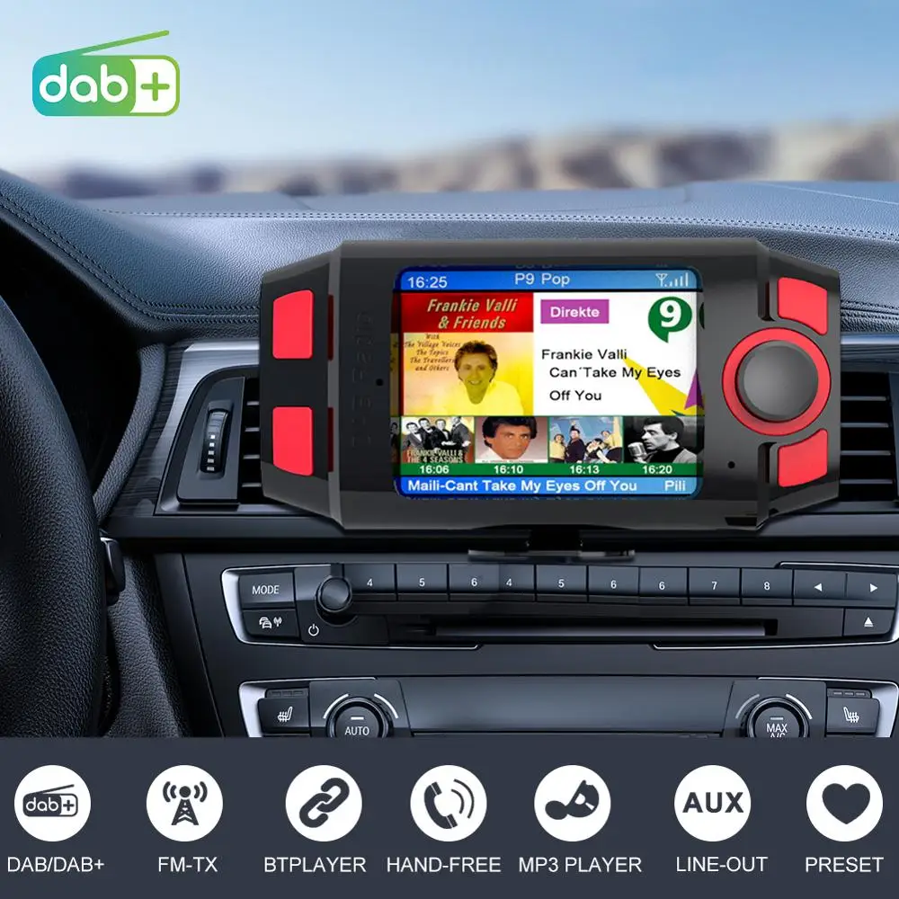 Автомобильный радиоадаптер DAB +/DAB FM передатчик с Bluetooth Hands free и воспроизведение