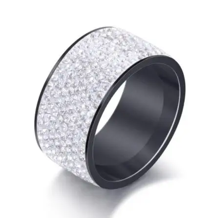 Роскошные 8 строк AAA циркон кольца из нержавеющей стали для мужчин и женщин кольца Шарм ювелирные украшения для свадьбы - Цвет основного камня: E