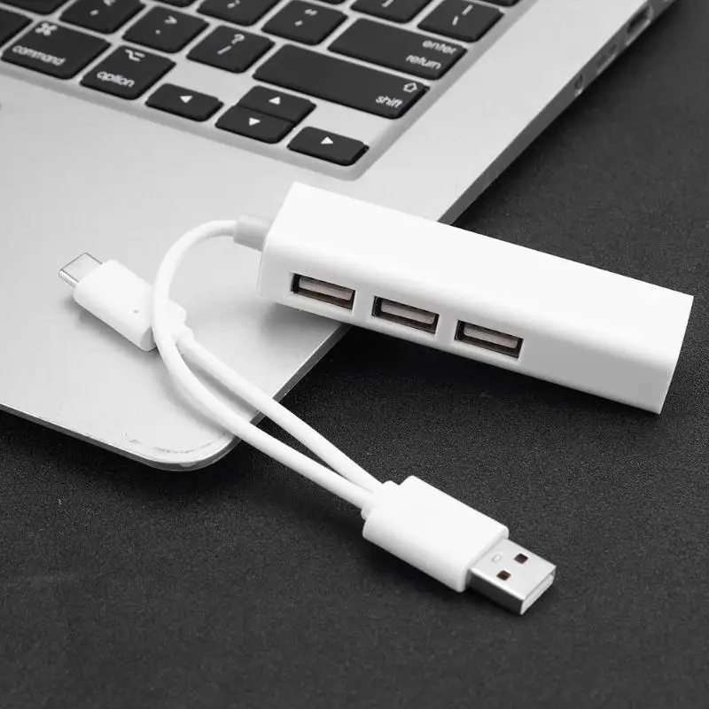 Горячая USB концентраторы многофункциональный USB2.0 концентратор тип C к Rj45 Lan адаптер Gigabit Ethernet USB разветвитель сетевая карта