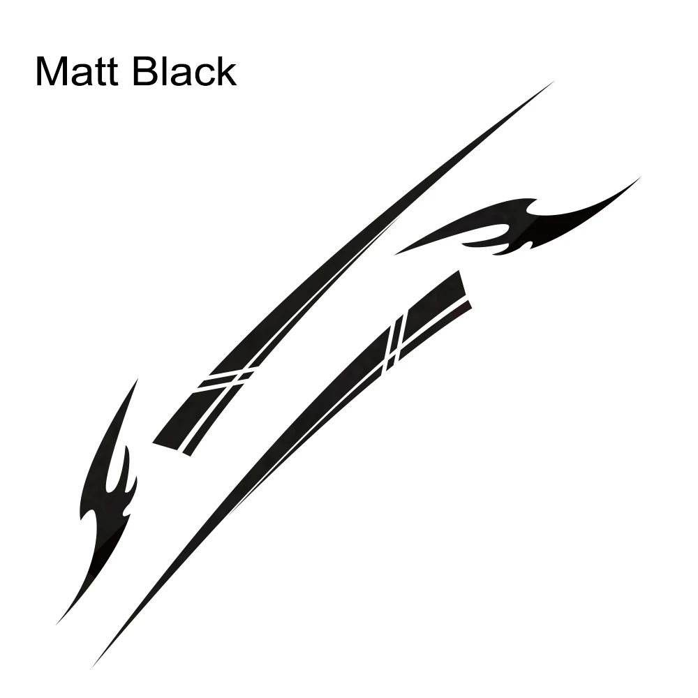 Matt Black 2 шт. наклейки для автомобиля Стайлинг капот двигателя авто дверь боковая юбка полосы наклейка для Honda Civic гоночный украшение для автоматического кузова Аксессуары - Название цвета: Matt Black