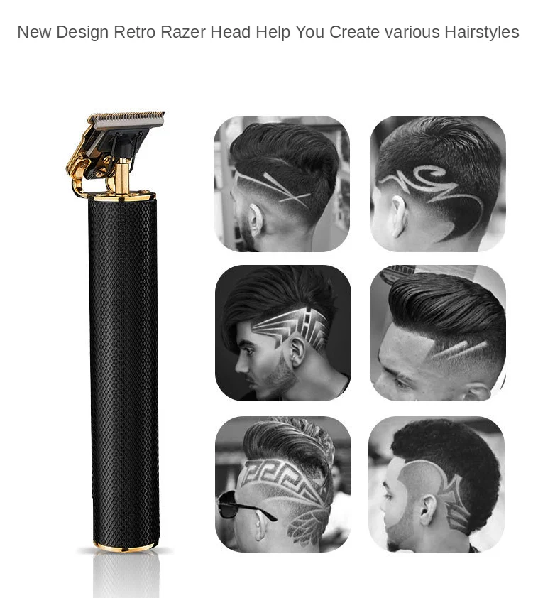 

Old Fashion Pro Li T-Outliner Skeleton Heavy Hitter Cordless Trimmer Men 0mm Baldheaded Hair Clipper Finish Hair Cutting Machine