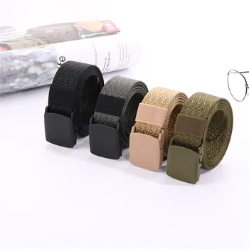 

LannyQvee New Nylon Belt Plastic Buckle Unisex Army Tactical Belts Canvas Belt Men And Women Military Waist