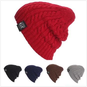 

Men Women Beanie Winter Hats Caps Knitted Wool Cap wist 8 Word Set Cuffed Cap