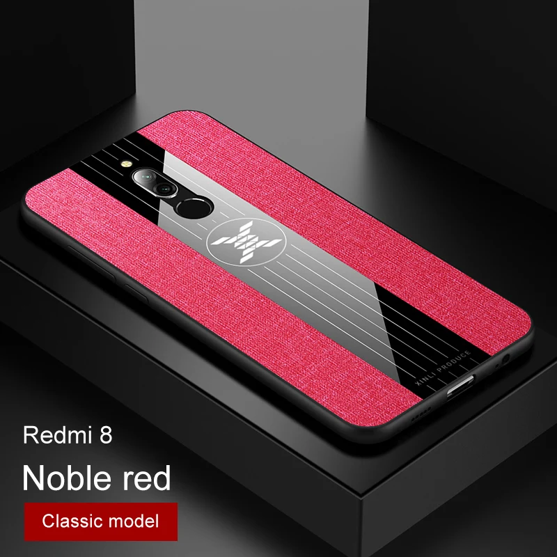 red Чехол для Xiaomi Redmi 8, Мягкий Силиконовый противоударный бампер для Redmi 8, тканевая задняя крышка для Xiomi, Xiaomi Redmi 8, 8A, чехол для телефона s - Цвет: red