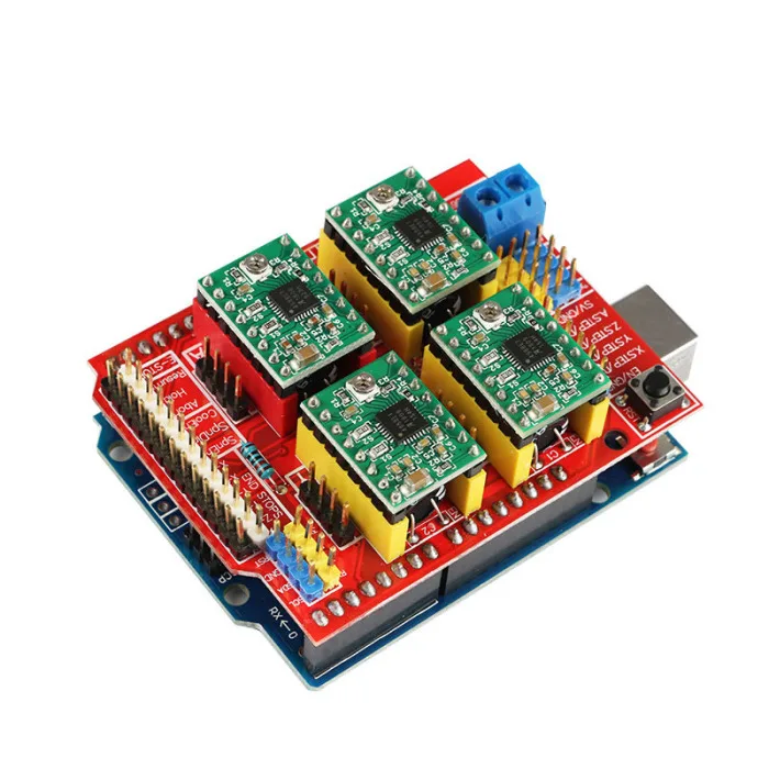 1 комплект A4988 Плата расширения драйвера+ UNO R3 с usb-кабелем+ ЧПУ щит V3 гравировальный станок OD889