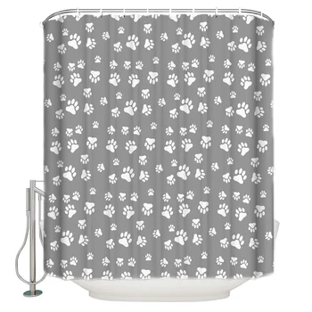 

Shower Curtain Waterproof Polyester Fabric Shower Curtain Lovely Claws Grey Cat Scratch Dog