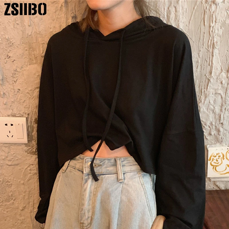 Fashion street solid color loose hoodie Clearance