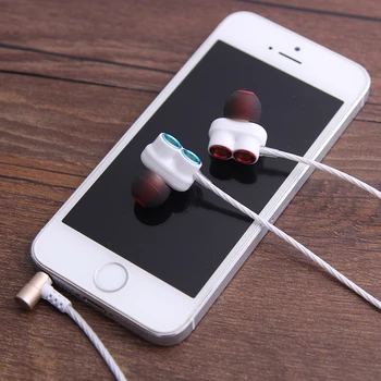

Dual Moving Headset 3.5mm Wired Earbuds with Microphone Bass HIFI Earphones for Laptop iPhone 6/6s Plus Xiaomi Samsung Phones