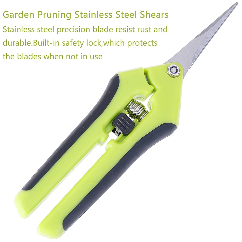 Stainless Steel Garden Pruning Shears Fruit Picking 1pc Small Scissors Household Potted Trim Weed Branches Gardening Tools