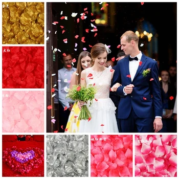 

100PCS 5*5CM Silk Rose Petals for Wedding Decoration Romantic Artificial Rose Flower Wedding Accessories