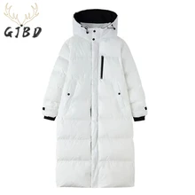 Winter Women's Down Puffer Jackets White Baggy Thickening Warm Hooded Korean Fashion Boutique Clothes Bubble Cotton Padded Coats