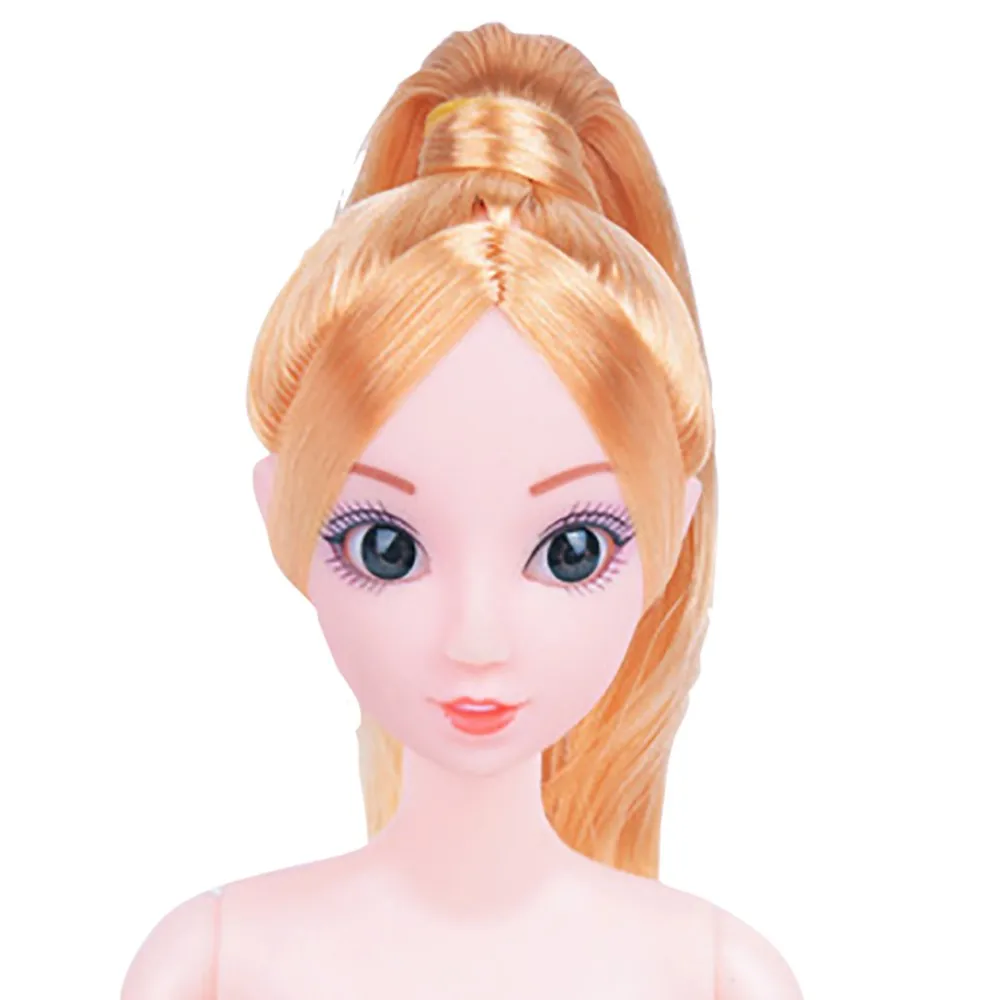 Кукла Обнаженная тело 12 шарнирная подвижная с цветными волосами 3D Глаза DIY игрушки Аксессуары подарок на день рождения для девочки