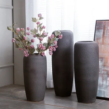 

Jingdezhen Porcelain Floor Large Vases Matte Color Glaze Vase Modern Pastoral Style Ceramic Crafts