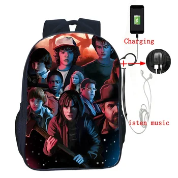

Stranger Things 3 Multifunction Backpack USB Charging Travel Bags for Women Men Casual Travel Bag Large School Laptop Backpack