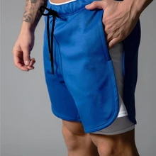 Можно добавить свой собственный логотип) двухслойные шорты для бега, мужские 2 в 1 спортивные шорты для бега, фитнеса, тренировочные быстросохнущие мужские шорты для спортзала