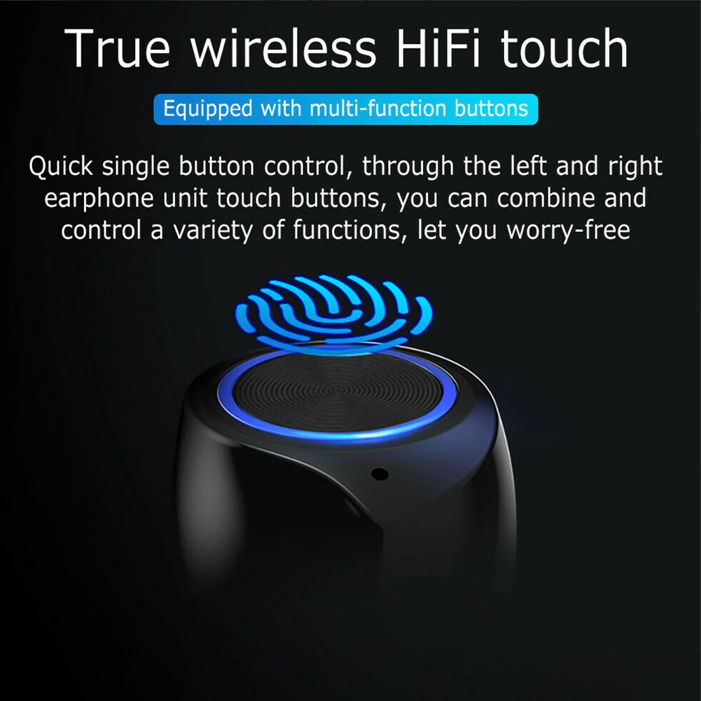 Беспроводные Bluetooth наушники Hands Free Touch управление портативный зарядный чехол HIFI в ухо стерео звук Встроенный микрофон для Android