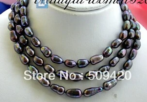 free shipping &gt&gt&gtlong 50&quot 15mm baroque peacock black FW pearl necklace | Украшения и аксессуары