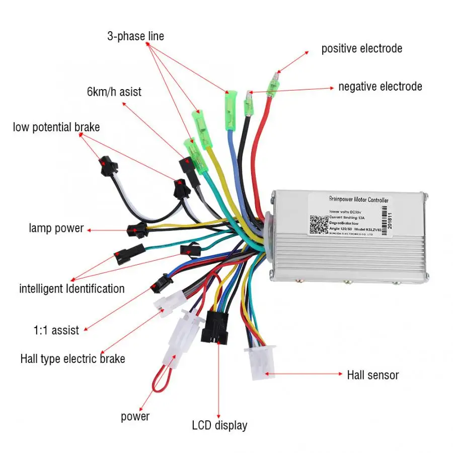 Electric Bike Parts Electric Bike Controller Electric Scooter Controller Electric Bike Display Electric Scooter Switch Electric Bike Switch 24V/36V/48V/60V 250W/350W Electric Bike Controller Switch LCD Display Control Panel For E-bike Scooter Replacement Prats