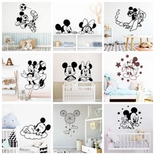 Large Mickey Mouse Wall Stickers Minnie Mouse Decals For Kids Room Decor Sticker Poster Baby Room Wallpaper Mural