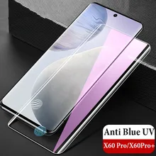 

For Vivo X60 X70 Pro Plus X60Pro+ Tempered Glass Screen Protector for VIVO X70Pro Plus 3D Anti Blue UV Glass Full Glue Cover