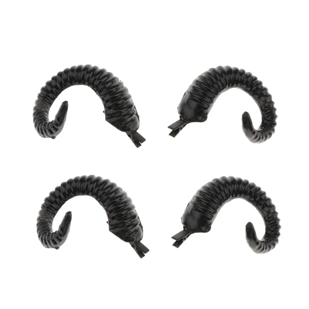 2 Pair  Artificial  Rams Horns Headband Hairpins Evil Devil Sheep Goat Faun Horn Costume