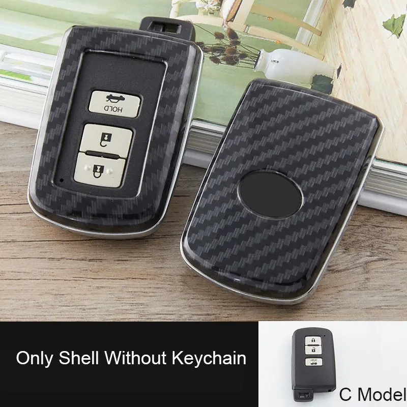 C Model Only Shell 2/3 кнопка дистанционного ключа из углеродного волокна для Toyota Auris Corolla Avensis, Verso Yaris Aygo Scion TC IM - Название цвета: C Model Only Shell