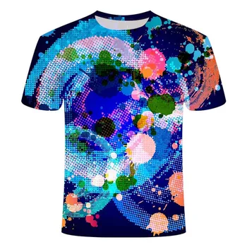 

20203DT shirt men's fashion colorful pattern color pattern men's T-shirt pattern 3D printing round neck clothes