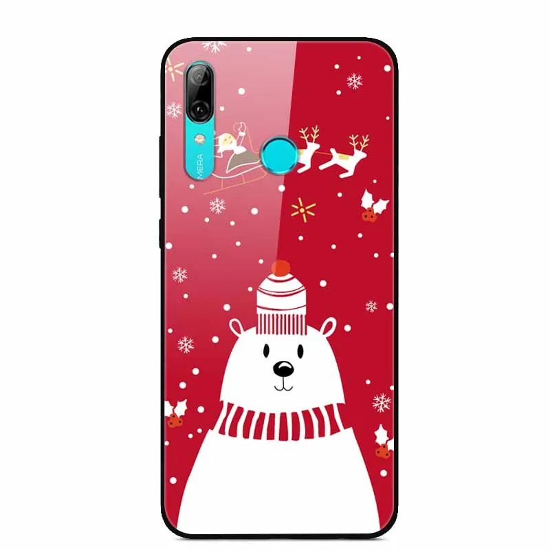 Рождественский чехол для huawei P Smart закаленное стекло, жесткий чехол для телефона huawei P Smart чехол PSmart Pro чехлы для P Smart Z - Цвет: 3