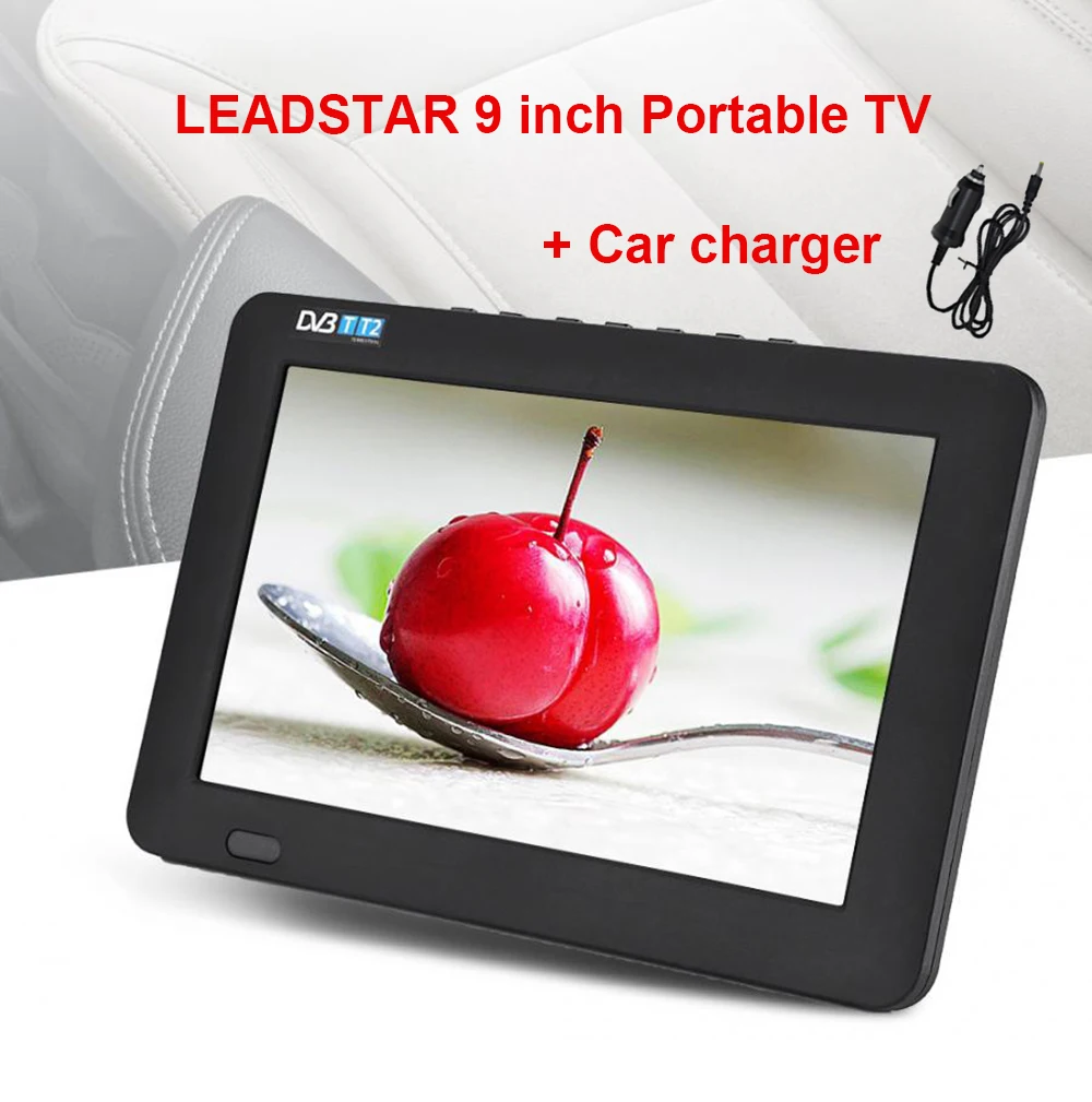 LEADSTAR D9 9 inch LED TV Portable Display digital player DVB-T2 Analog ATSC Portable TV USB TF Card With Car charger link mi 18gbps 8x8 hdmi matrix switcher 4k 60 with coax analog l r audio arc support rs232 tcp ip lan web gui control ir extent