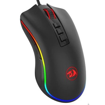 Redragon M711 코브라 게임용 마우스 16.8 만 RGB 컬러 백라이트 10,000 인치 당 점 조정 가능한 편안한 그립 7 개의 프로그래밍 가능한 버튼
