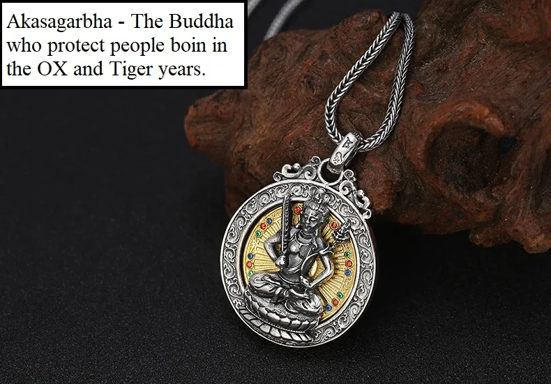 925 серебро восемь Будда Статуэтка-Подвеска 925 пробы буддийские Будда Кулон китайского зодиака удачи амулет кулон