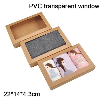 

MissYe Store transparent gift kraft paper box with window