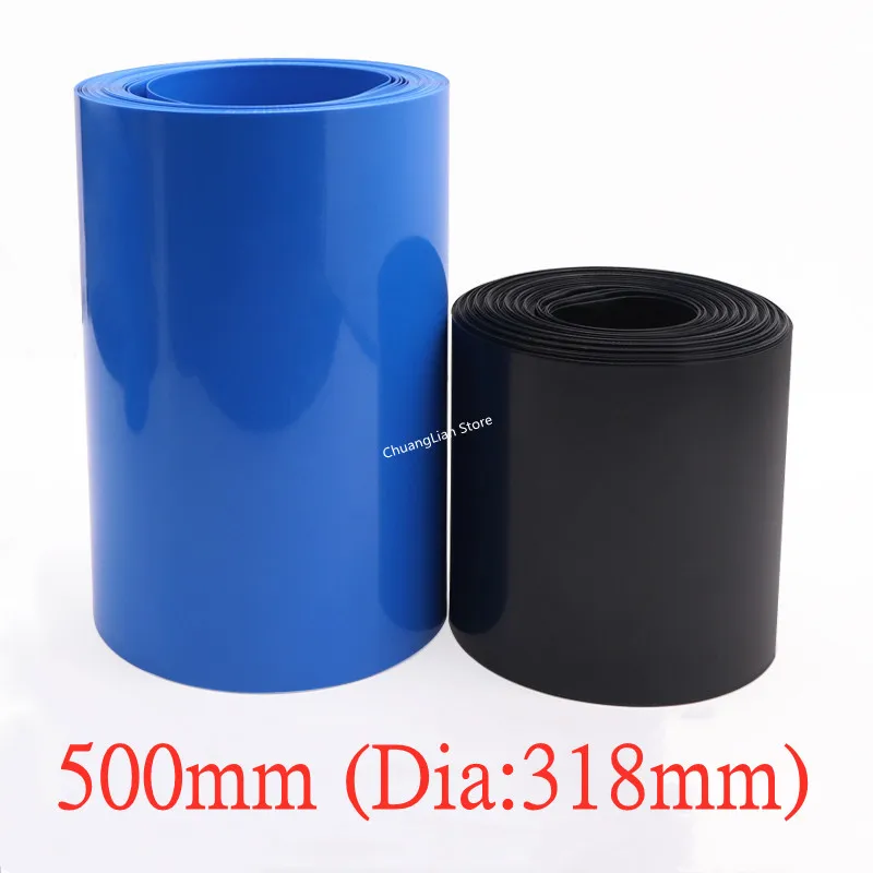 

PVC Heat Shrink Tube 500mm Width Blue Multicolor Shrinkable Cable Sleeve Sheath Pack Cover for 18650 Lithium Battery Film Wrap