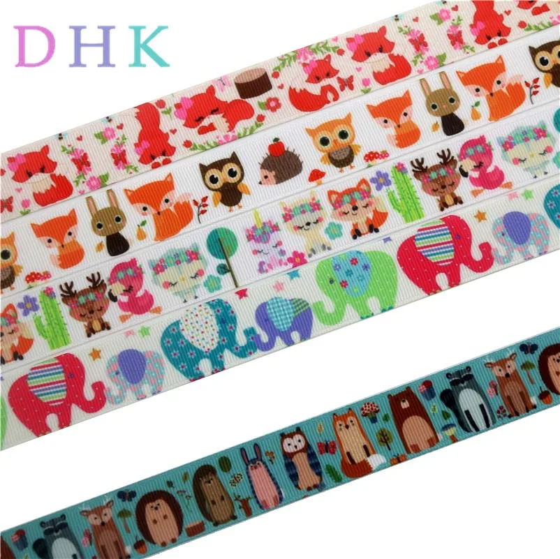 DHK 7/8 'ɵ ярдов животных лисы с изображением слоненка грогрен ленточный