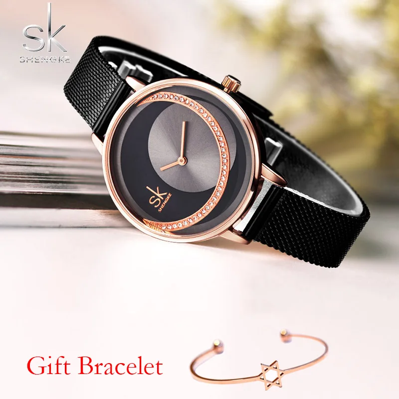 SK Fashion Luxury Brand Women Quartz Watch Creative Thin Ladies Wrist Watch For Montre Femme Female Clock relogio feminino