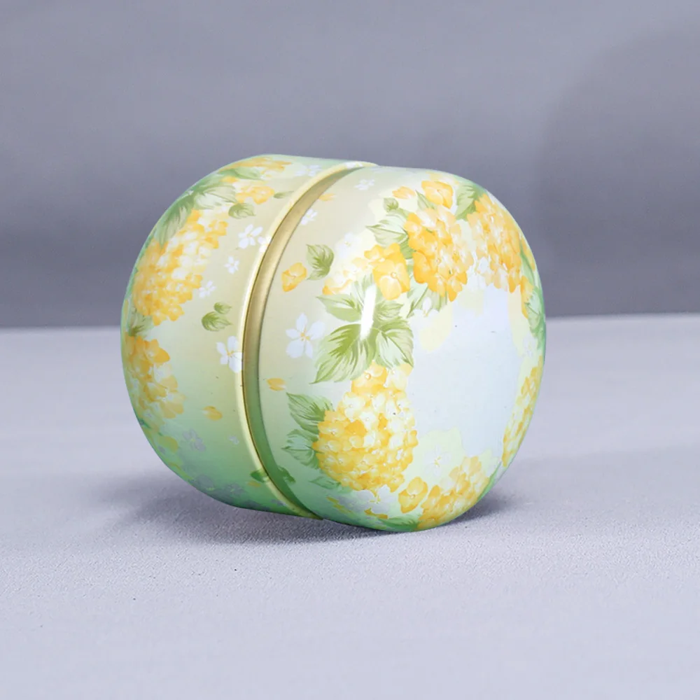 Mini Tea Storage Tin Container Tea Coffee Tins Flowers Pattern Food Storage Box For Herb Candy Chocolate Sugar Spices Candle