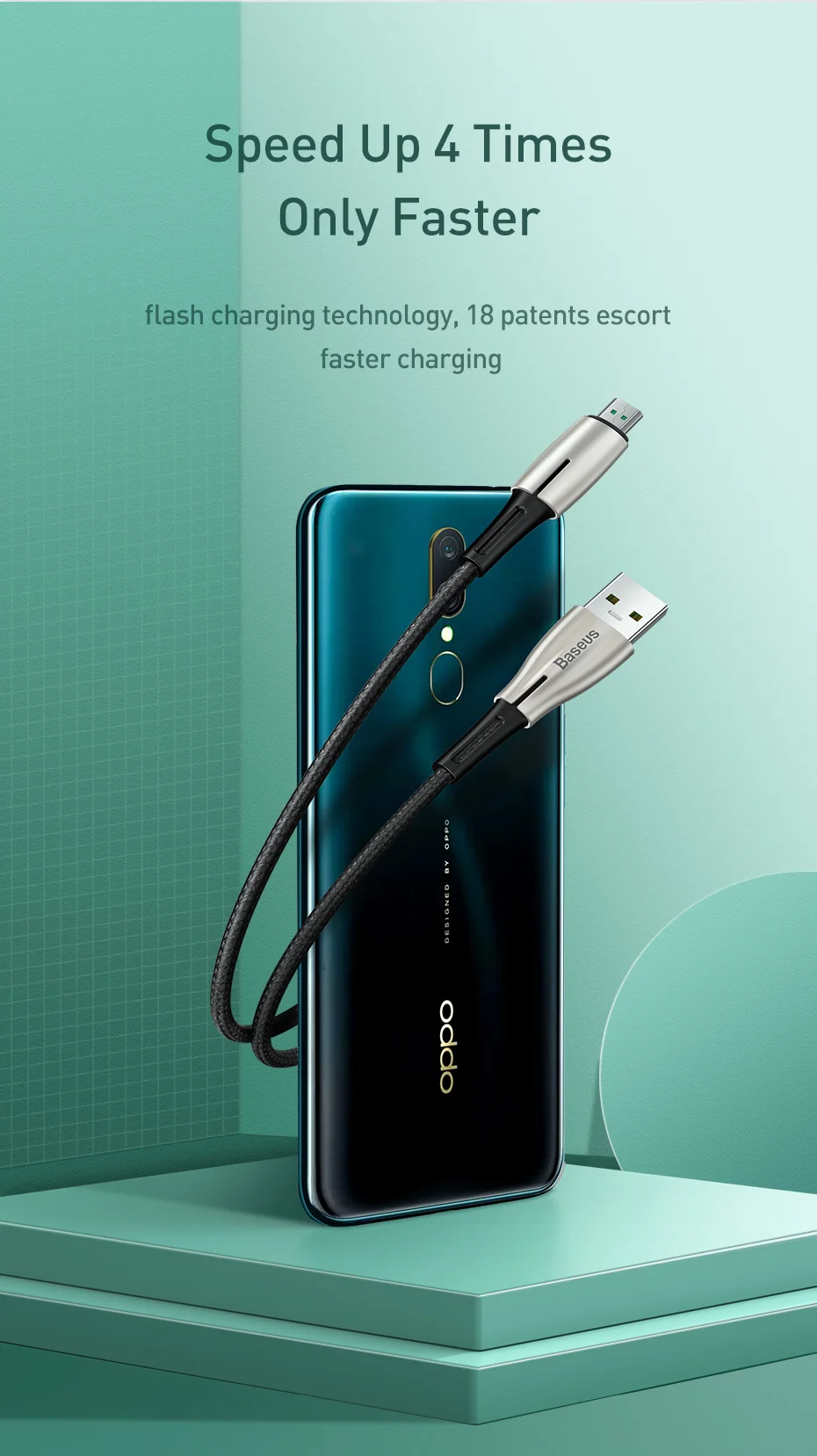 Baseus Micro USB кабель VOOC 4A Flash Charge для OPPO MicroUSB кабель 2A зарядное устройство для samsung huawei Android кабель мобильного телефона 2 м