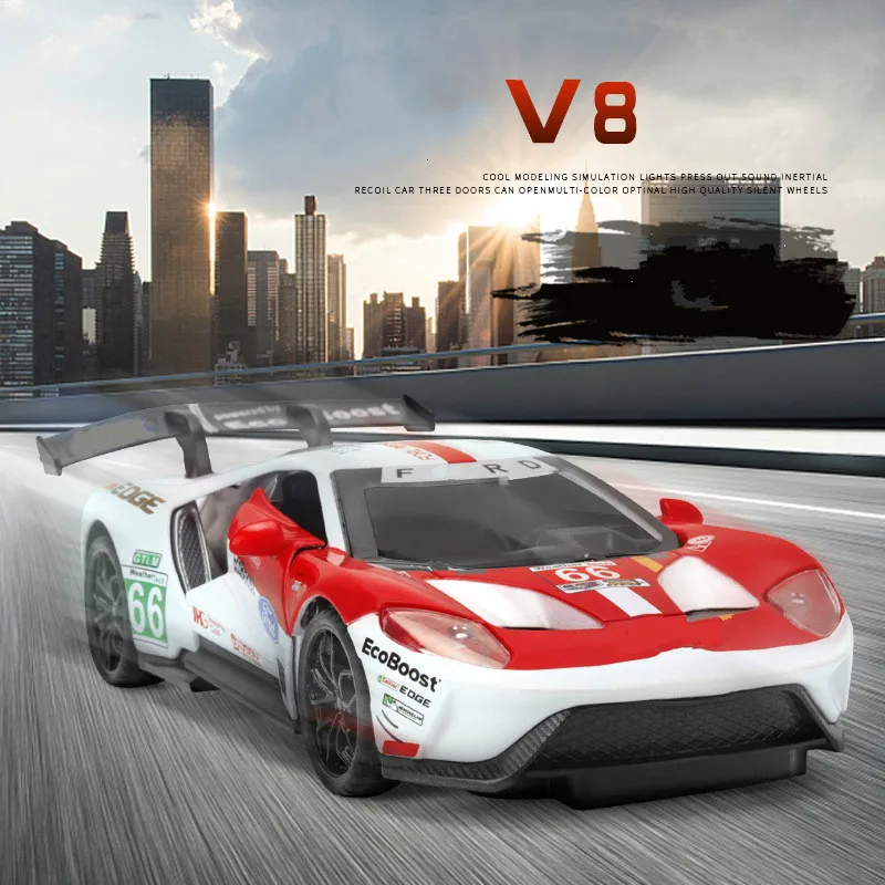 

1:32 Simulate for Ford V8 Track Version Alloy Model Car Diecaast Super Racing Auto Speed Wheels Model Ornament Toys for Children