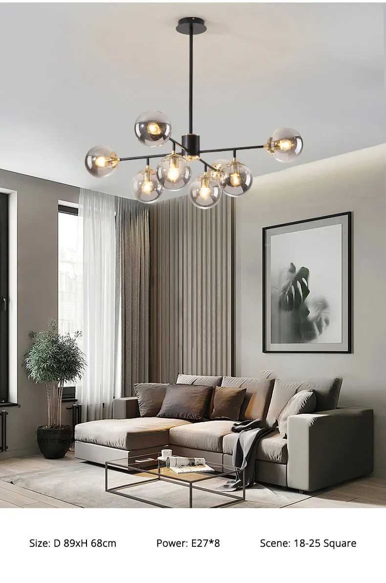 Modern Nordic Led Chandelier Pendant Lamp Living Room Kitchen Dining Room Bedroom Home Indoor Lighting Glass Ball Hanging Lights modern chandeliers