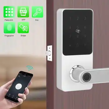 

Bluetooth Apartment Password Lock Fingerprint App Smart Remote Voice Control Card for Amazon Alexa for Google