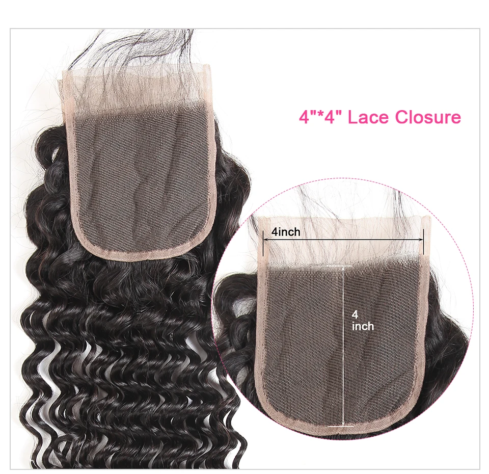 Beaufox бразильская холодная завивка Кружева Закрытие 4x4 человеческих волос Remy свободная часть Средний коричневый 8-20 дюймов