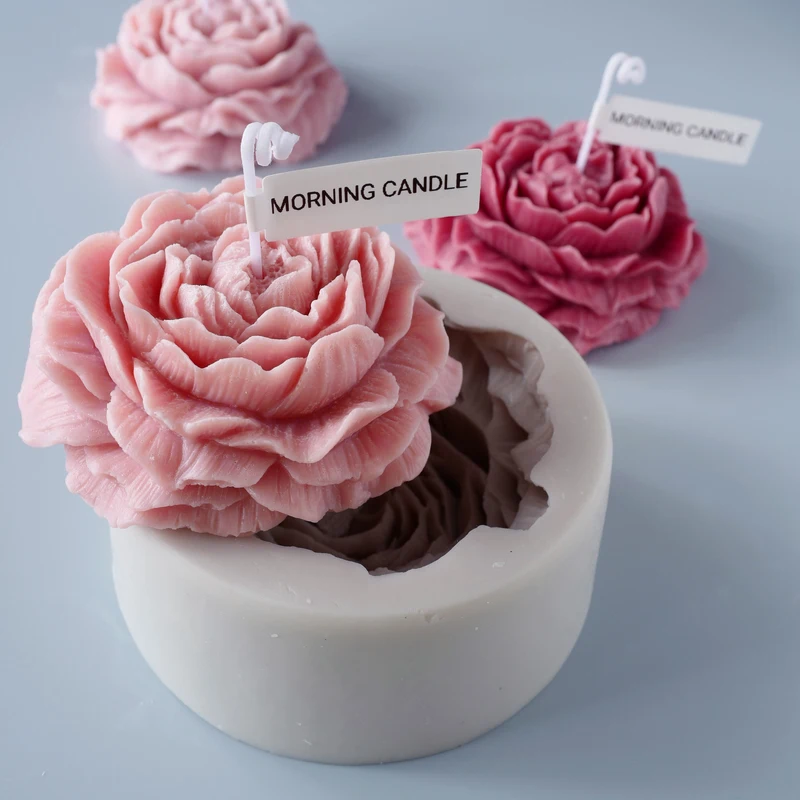 Aromatherapy Candle Mold Handmade Diy Aromatherapy Candle Silicone Mold Large Peony Handmade Soap Model Plaster Mould