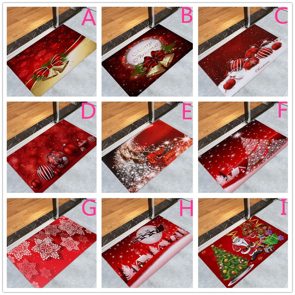 Merry Christmas Welcome Doormats 40x60CM Christmas Tree Decorative Indoor Home Carpets Decor Bathroom Non-slip Mat Area rug /d