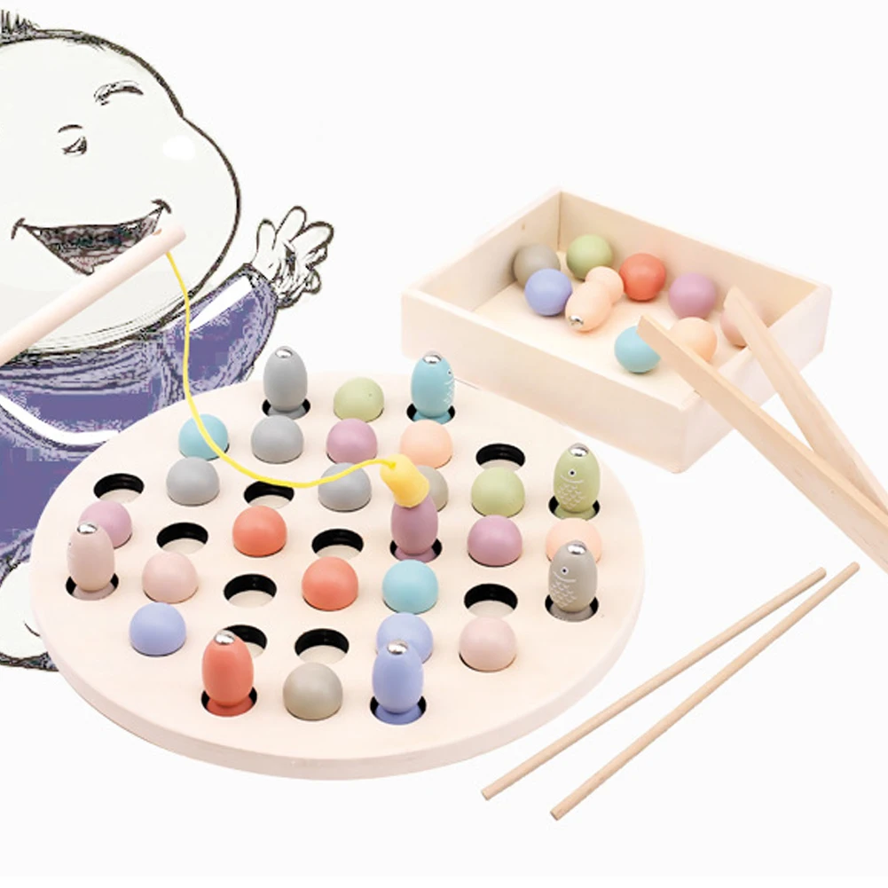 

Educational Toys Montessori Math Toy Clip Wooden Beads Magnetic Fish Game Math Toys Learning & Education